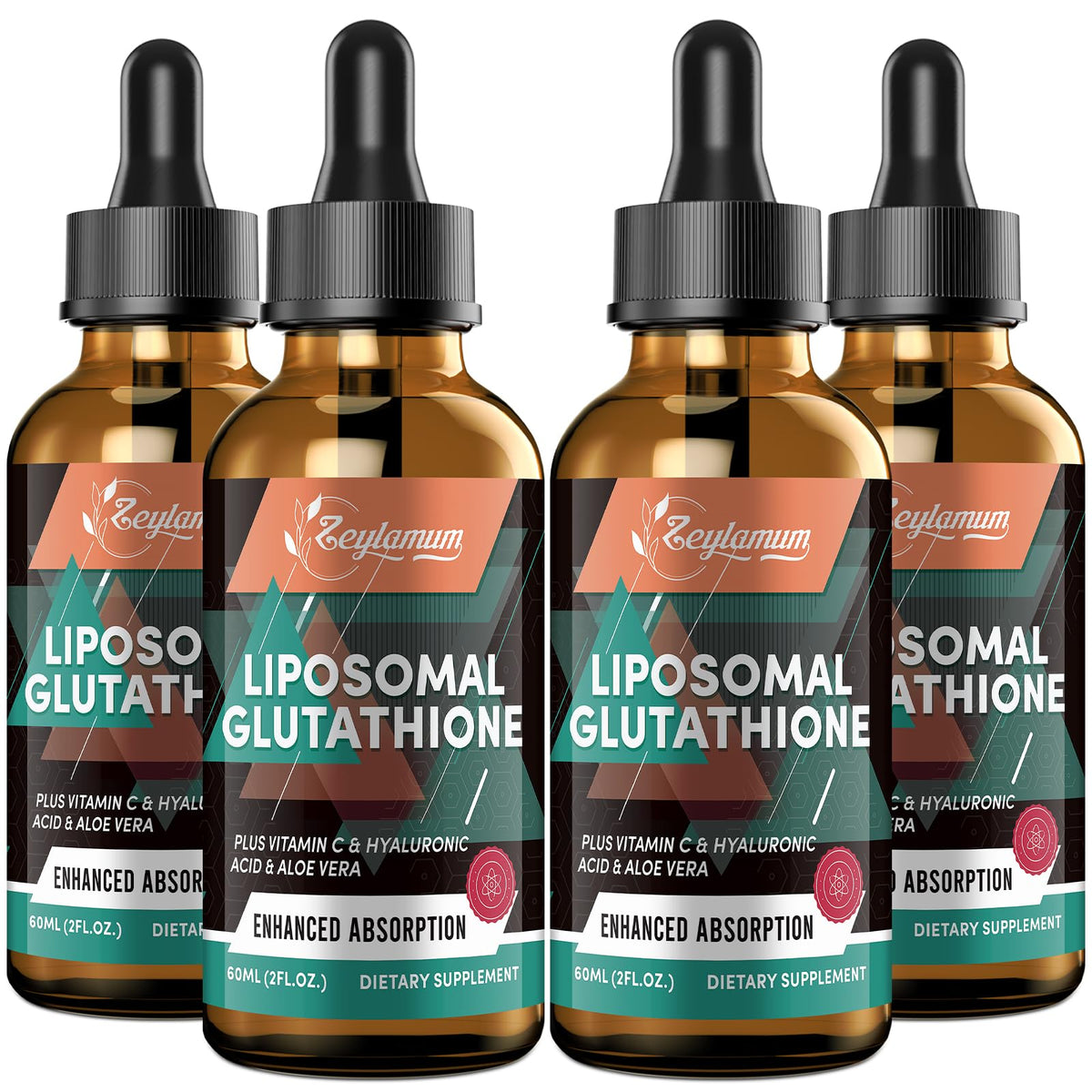 Bottle of 2000mg liposomal glutathione liquid drops with 8.08 oz capacity
