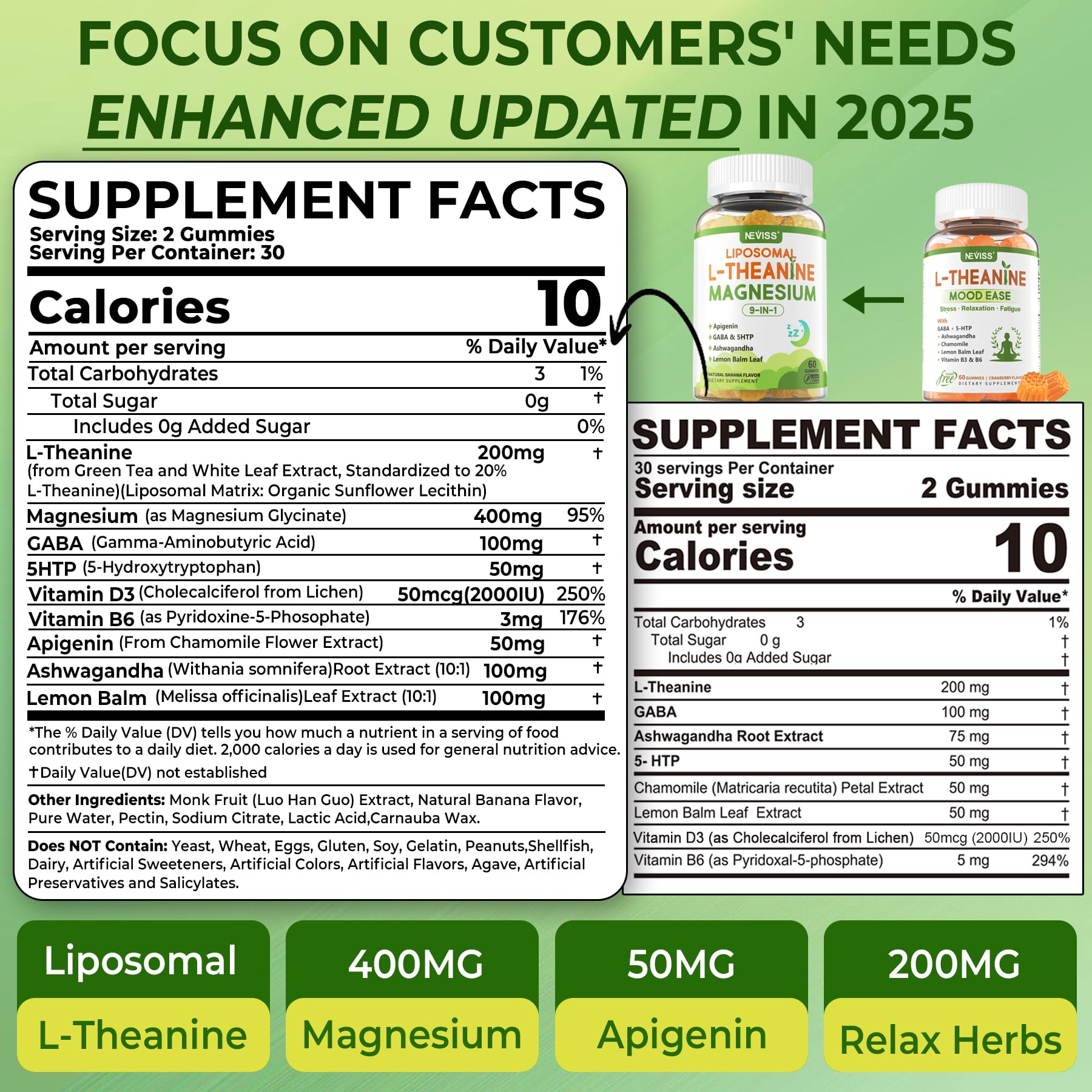 Close-up of calming gummies with sleep support ingredients