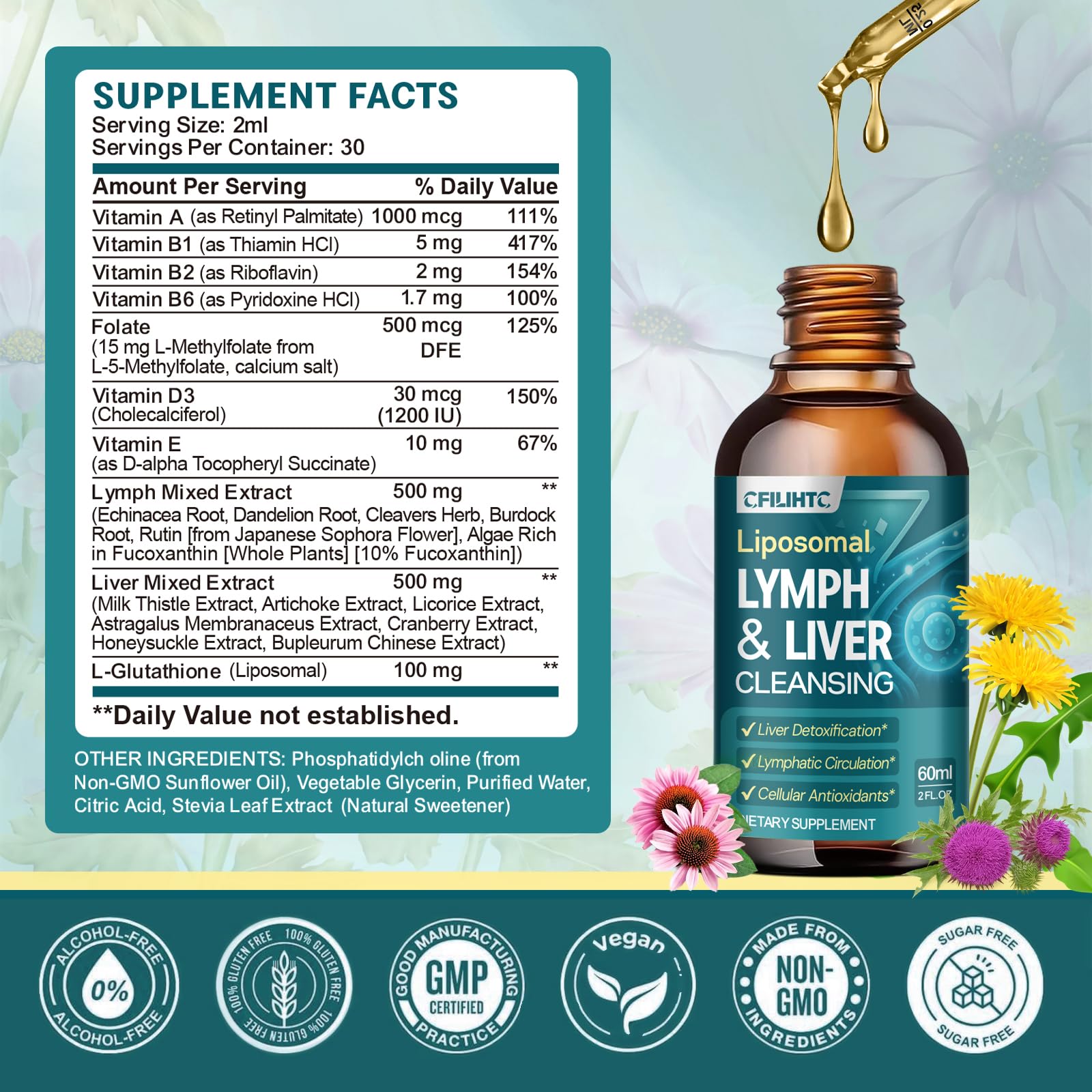 Product packaging demonstrating Non-GMO, vegan and allergen-free features