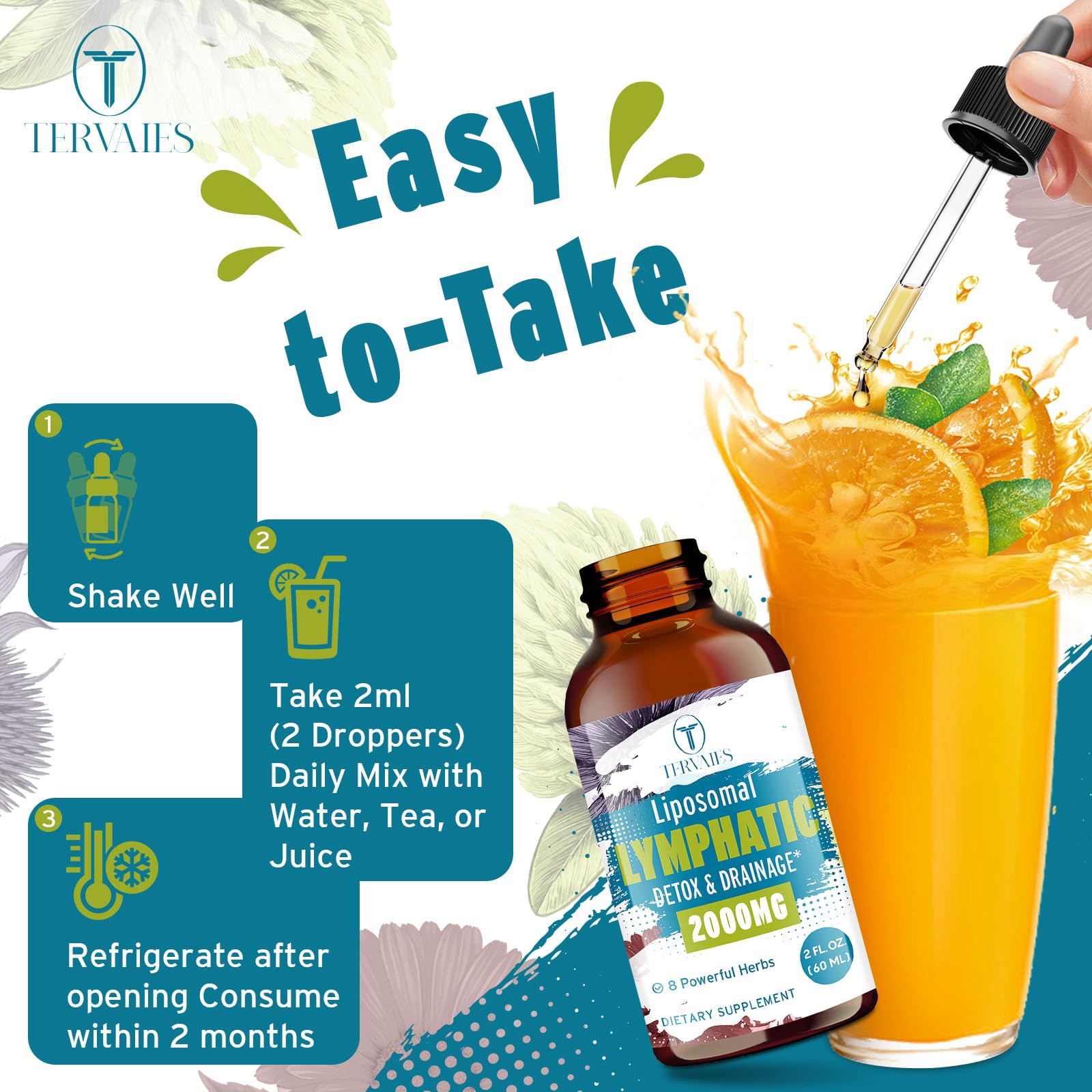 Product label detailing 2 FL OZ and ingredients