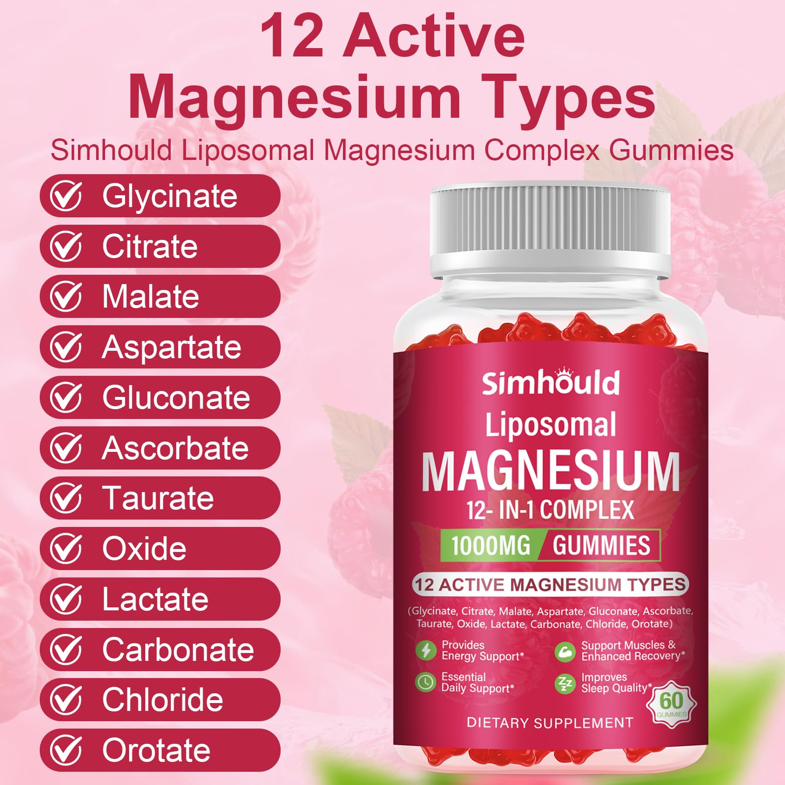 Label highlights Vitamin D3, B6, C, Ashwagandha and CoQ10