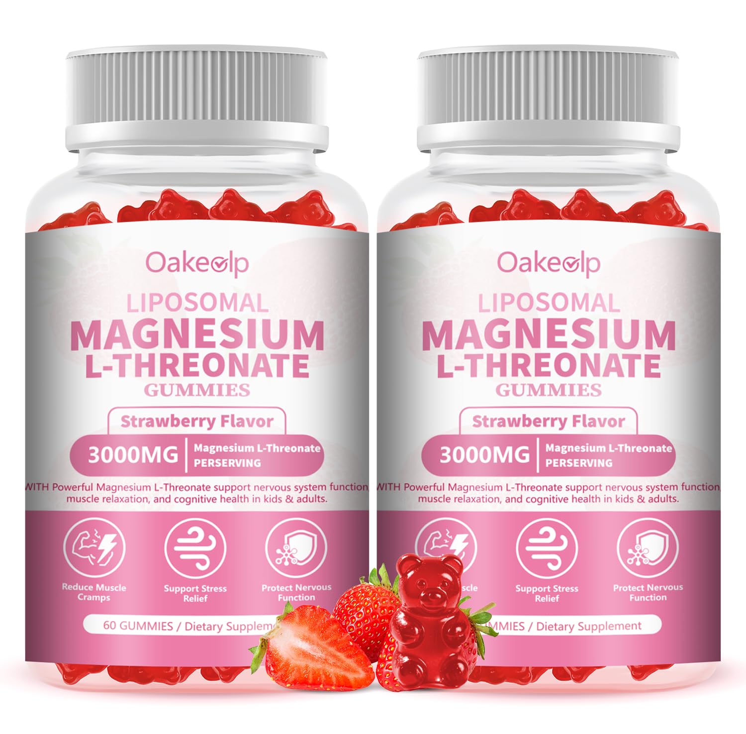 Two-pack Liposomal Magnesium Threonate Gummies packaging front