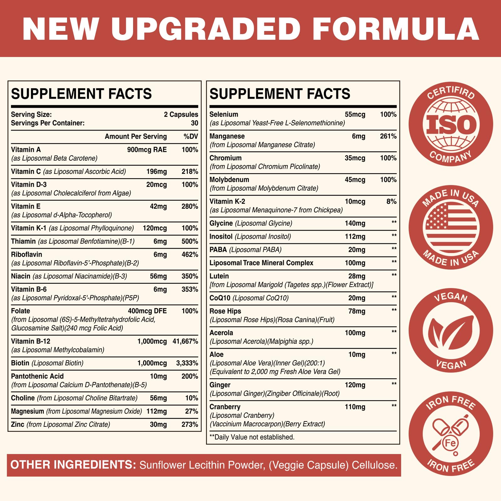 Plant extracts like rose hips and acerola in the formula