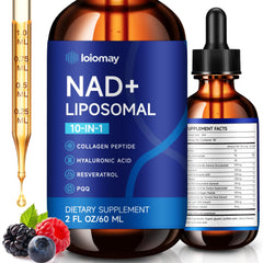 Front view of Liposomal NAD+ Liquid Drops bottle