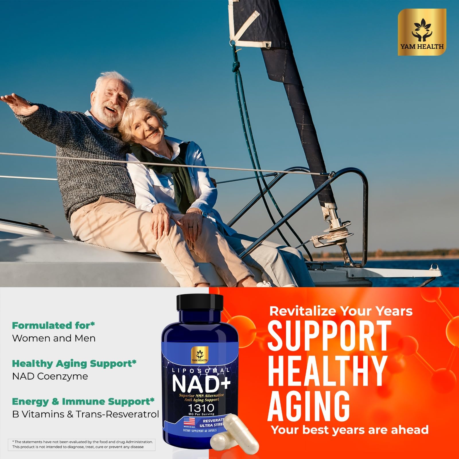 Trans-Resveratrol and Liposomal NAD+ synergy bottle
