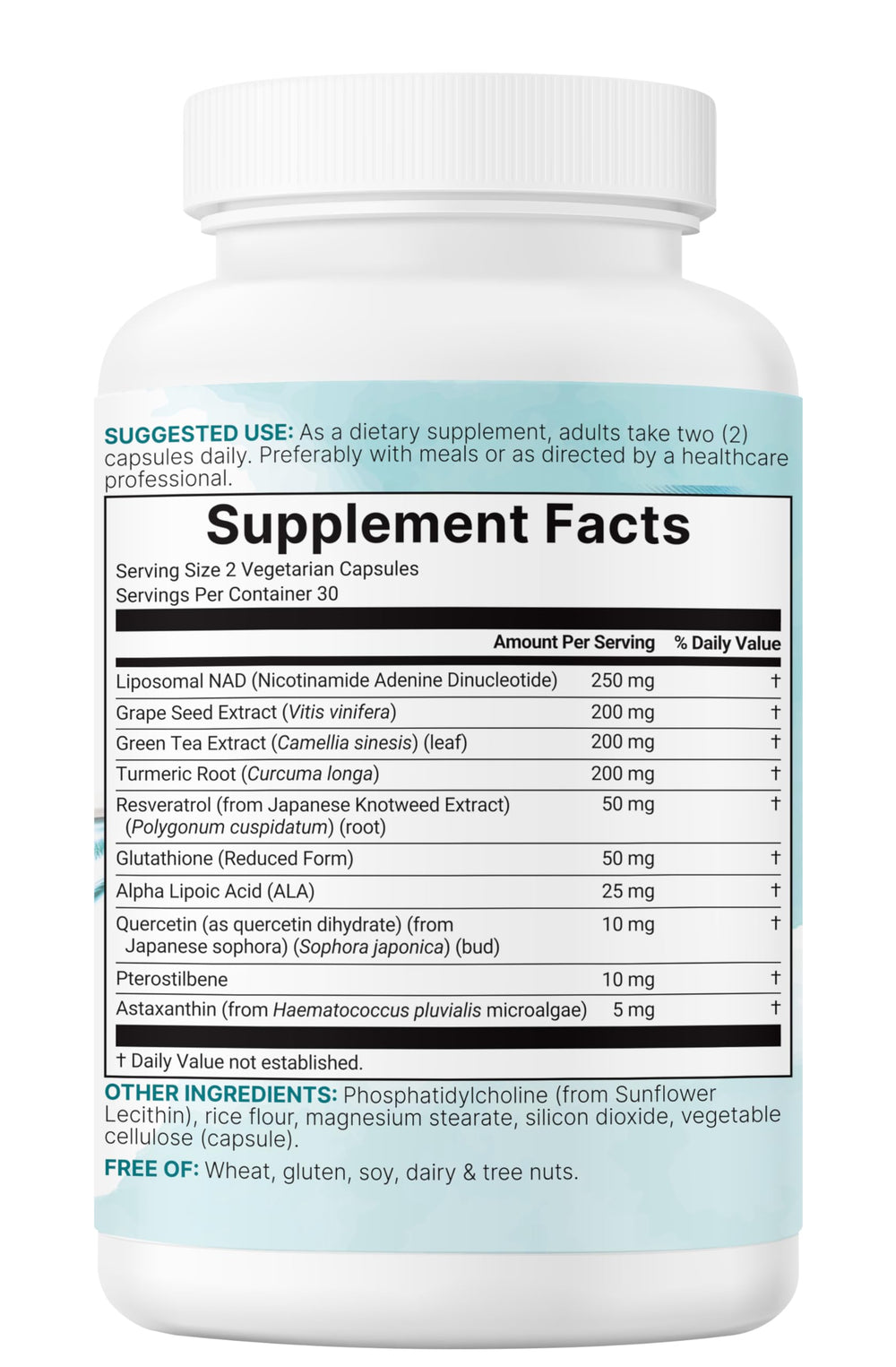 Non-GMO, allergen-free NAD+ formula