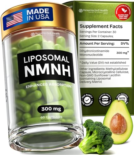 Liposomal NMNH supplement tablets bottle with 60-count, 300mg per serving.