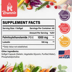 Back label showing dosage and ingredients