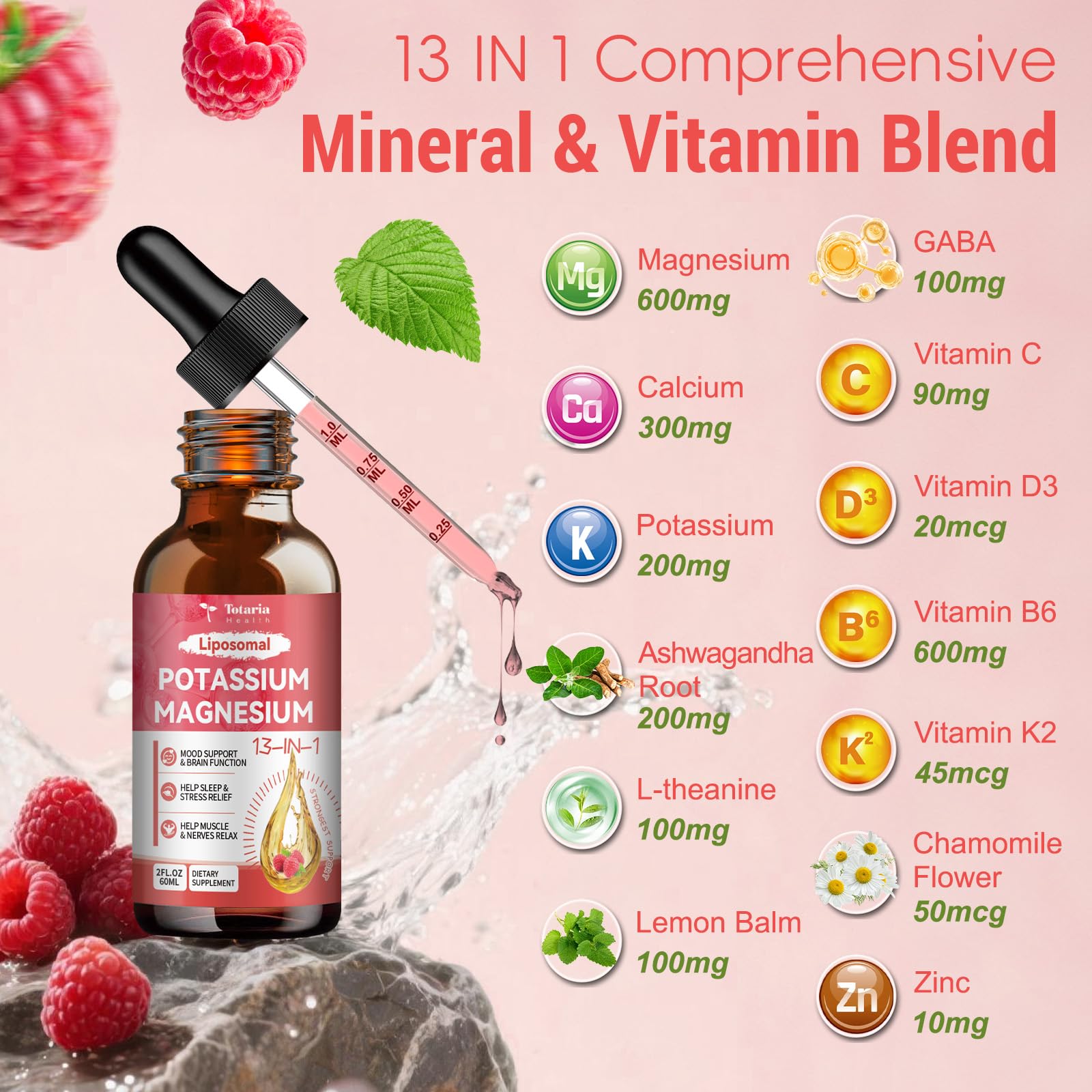 Close-up of ingredients and nutrient blend