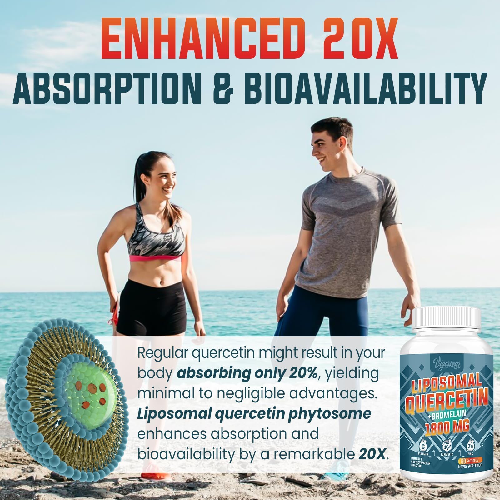 Gluten-free and soy-free quercetin supplement packaging