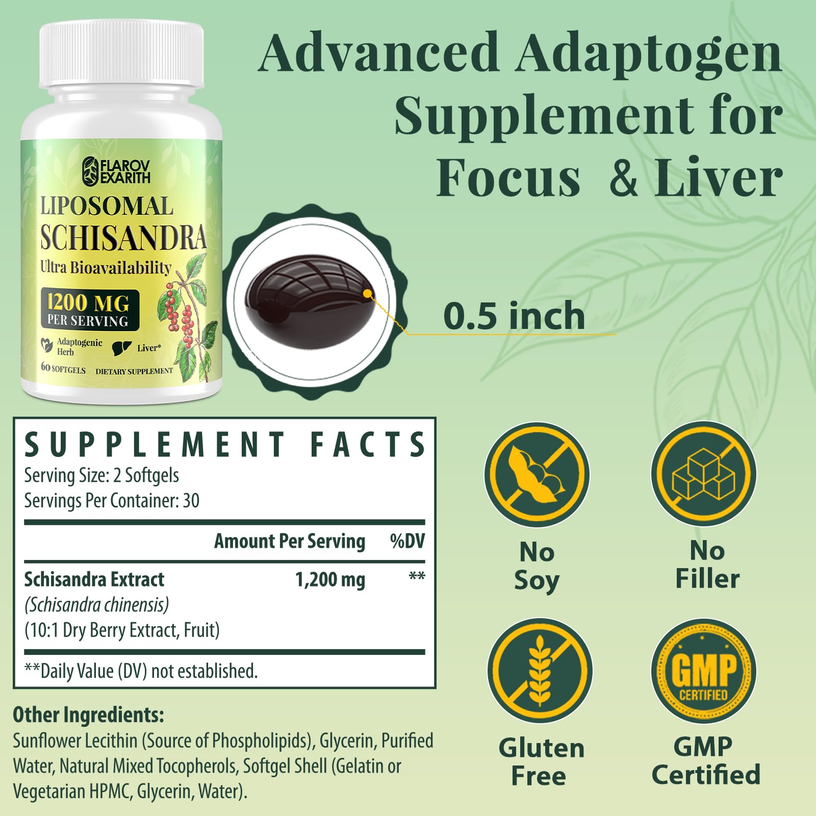 Packaging of Liposomal Schisandra Berry Extract 60 softgels