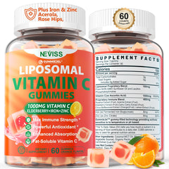 Bottle of Liposomal Vitamin C 1000mg Gummies – orange flavor