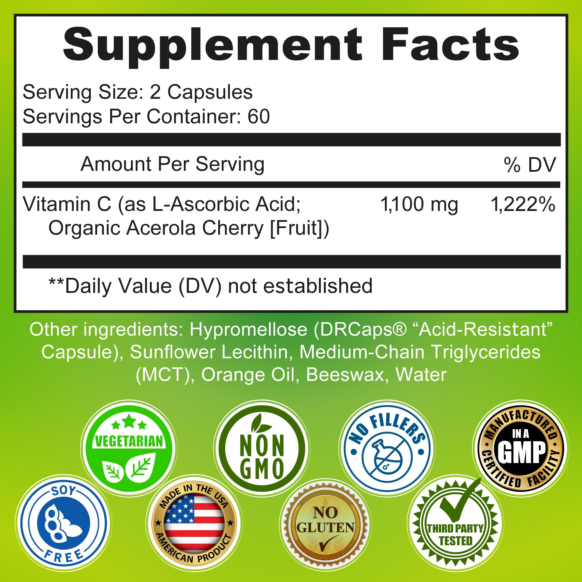 Close-up of Liposomal Vitamin C liquid gel capsules