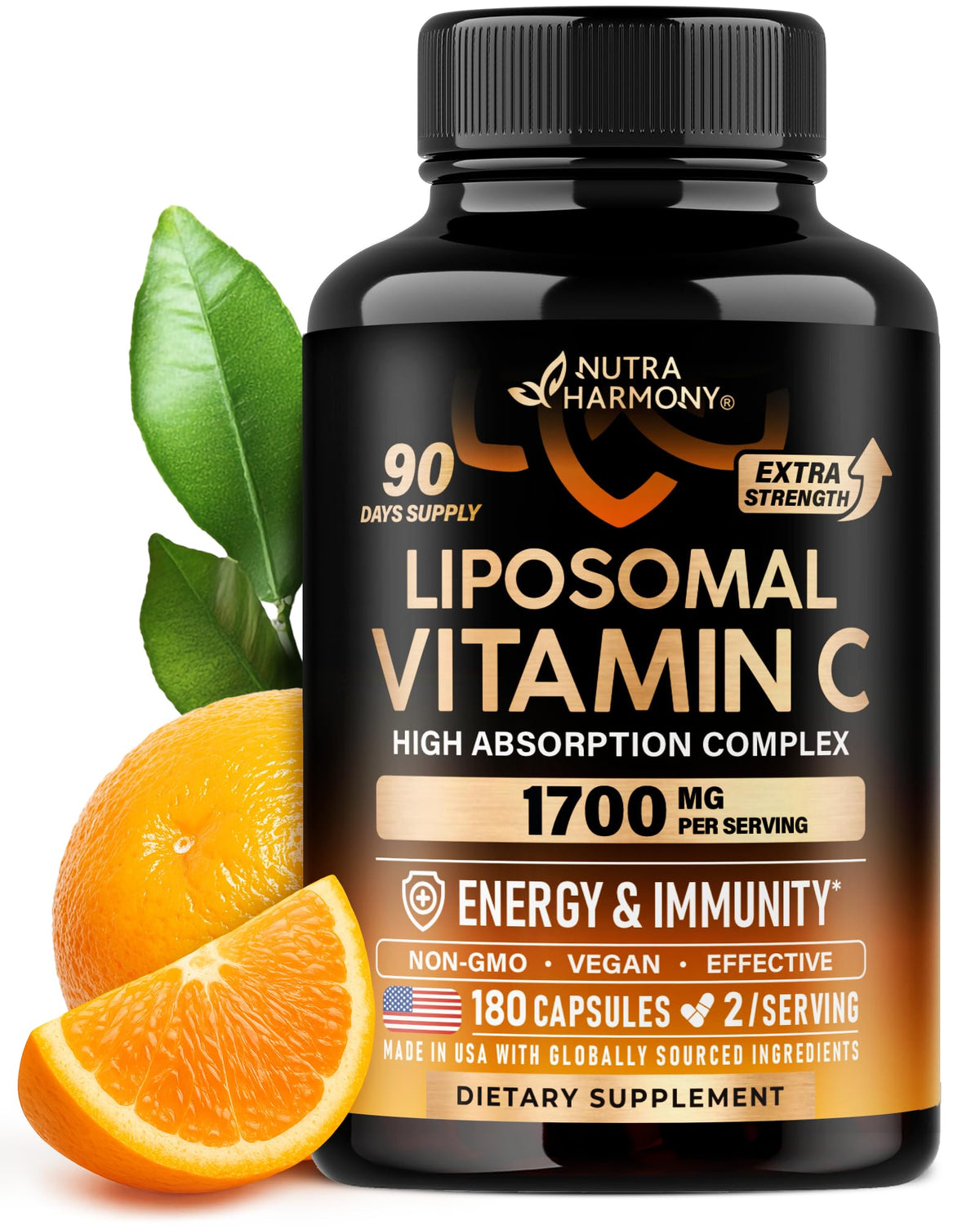 Liposomal Vitamin C 1700 mg bottle with label