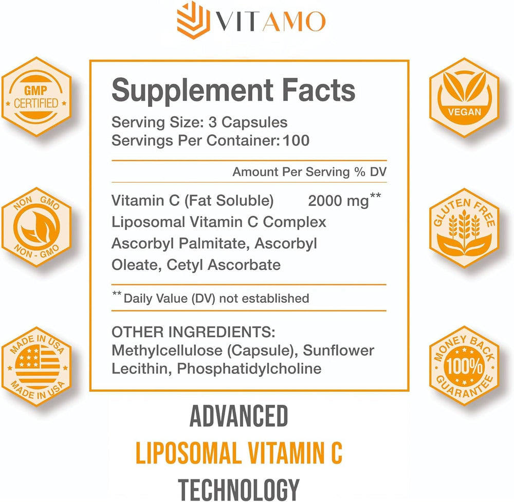 Advanced liposomal delivery system for vitamin C 2000mg