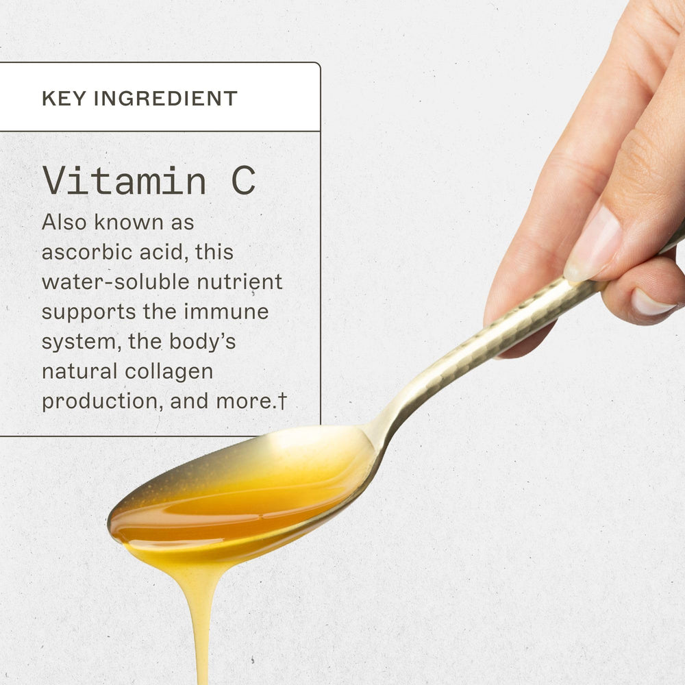 Graphic showing liposomal Vitamin C bottle
