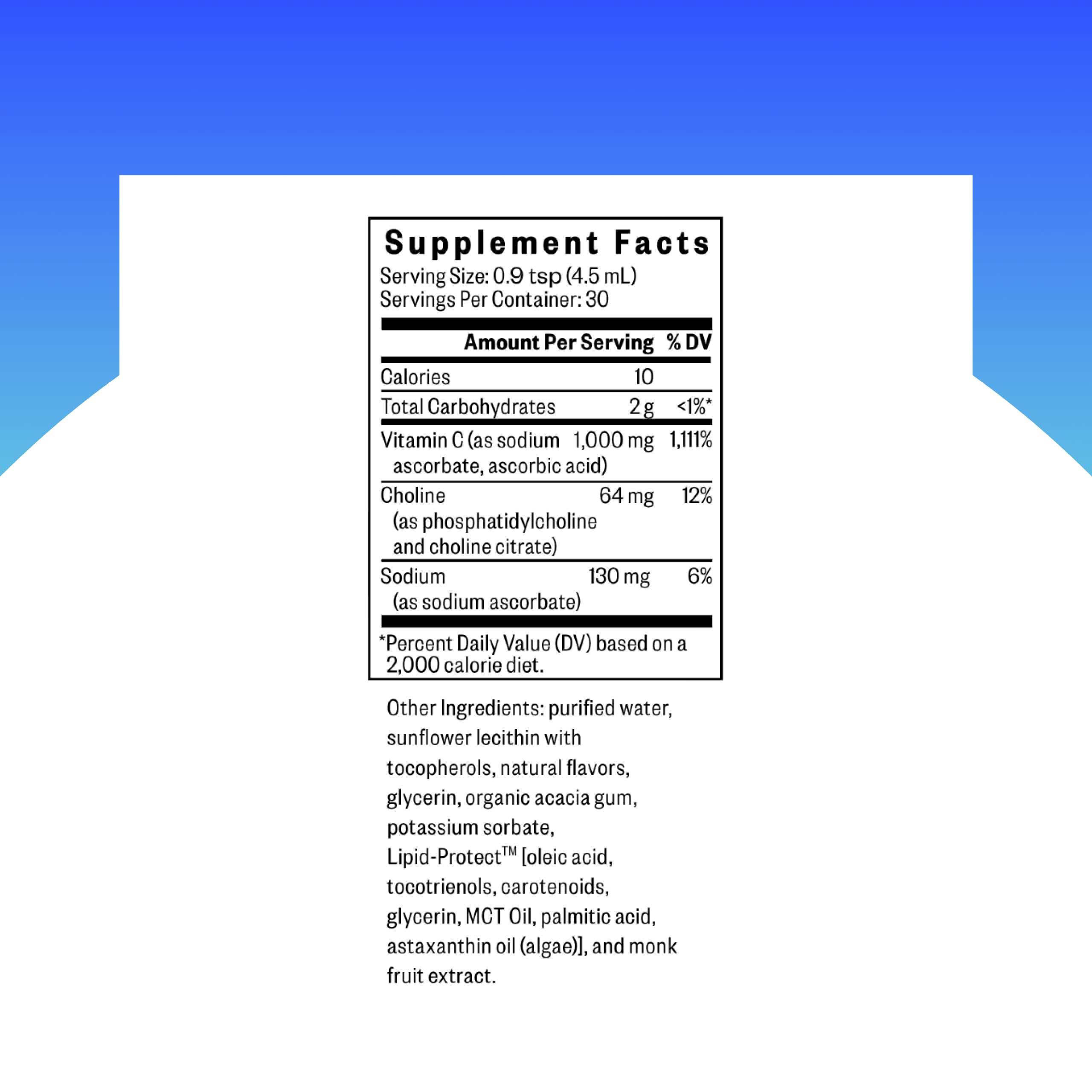 Product label displaying key benefits and ingredients