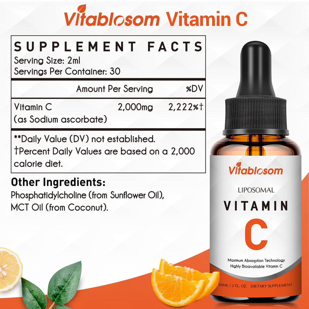 Dropper dispensing liposomal vitamin C liquid