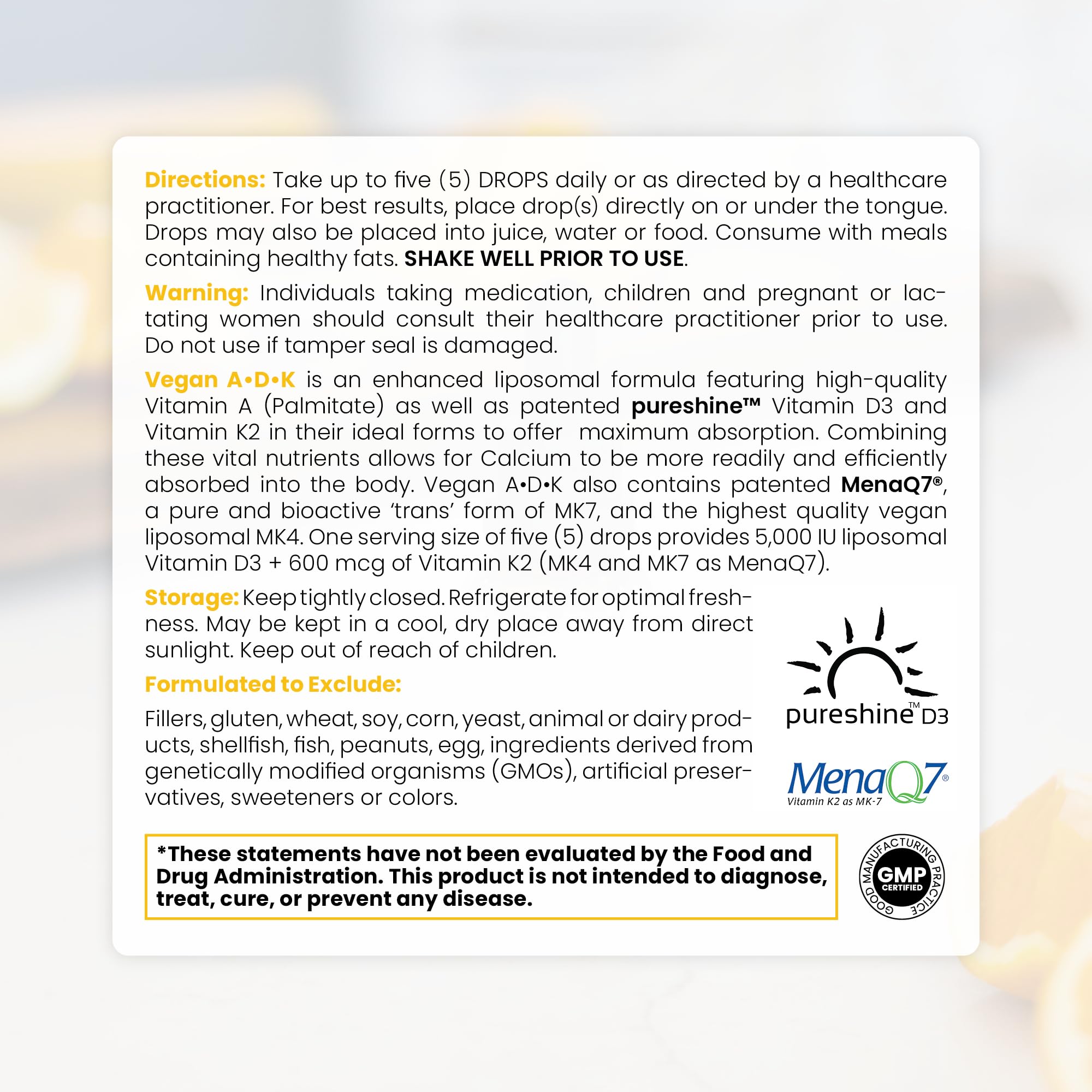 Liposomal Vitamin K2 MK-4 and MK-7 plant-based formula
