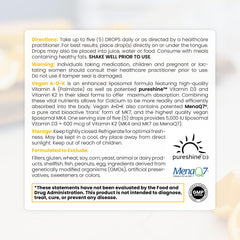 Liposomal Vitamin K2 MK-4 and MK-7 plant-based formula