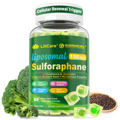 Liposomal Sulforaphane 150mg Gummies bottle on white background