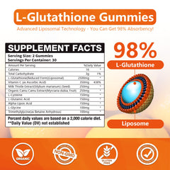 Close-up of liposome-encapsulated glutathione gummies