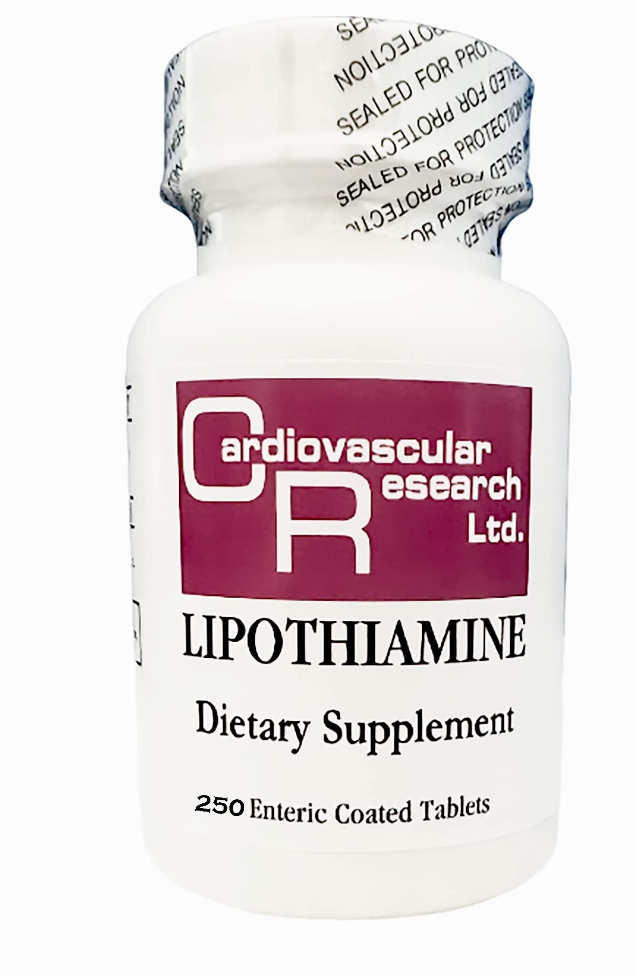 Bottle of Lipothiamine B1 with Alpha Lipoic Acid by Cardiovascular Research - front view