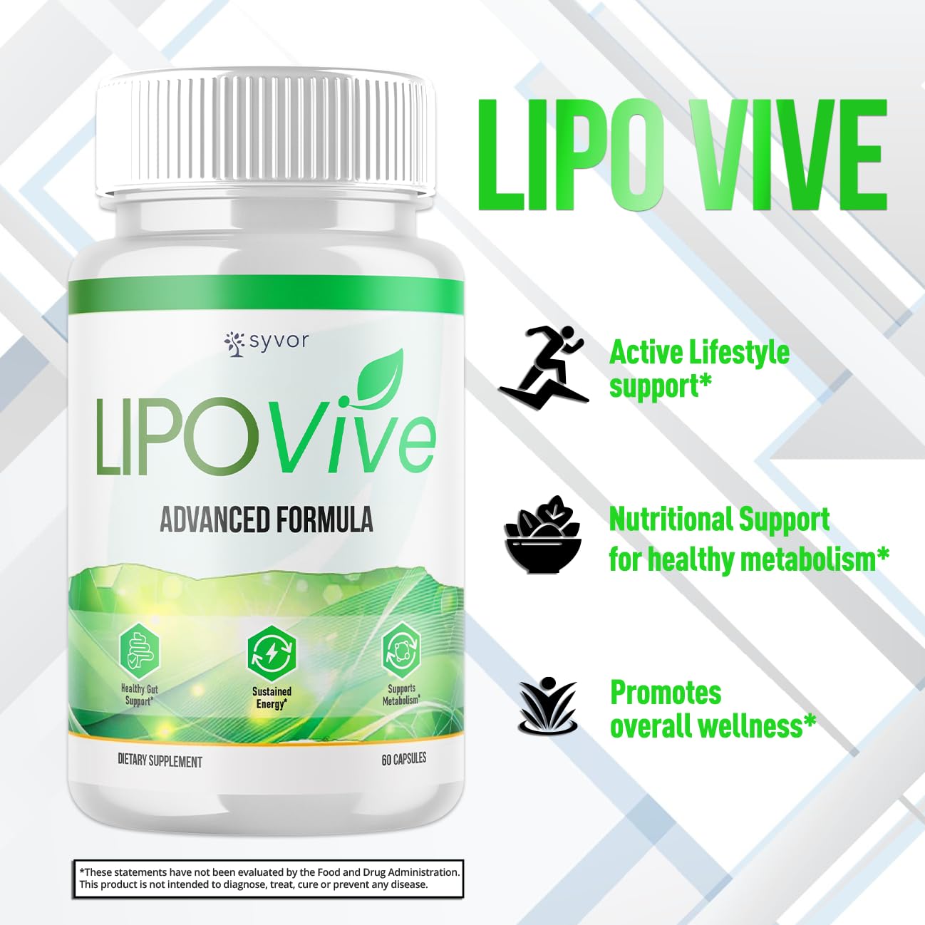 Lipovive bottle showing 30 servings per bottle