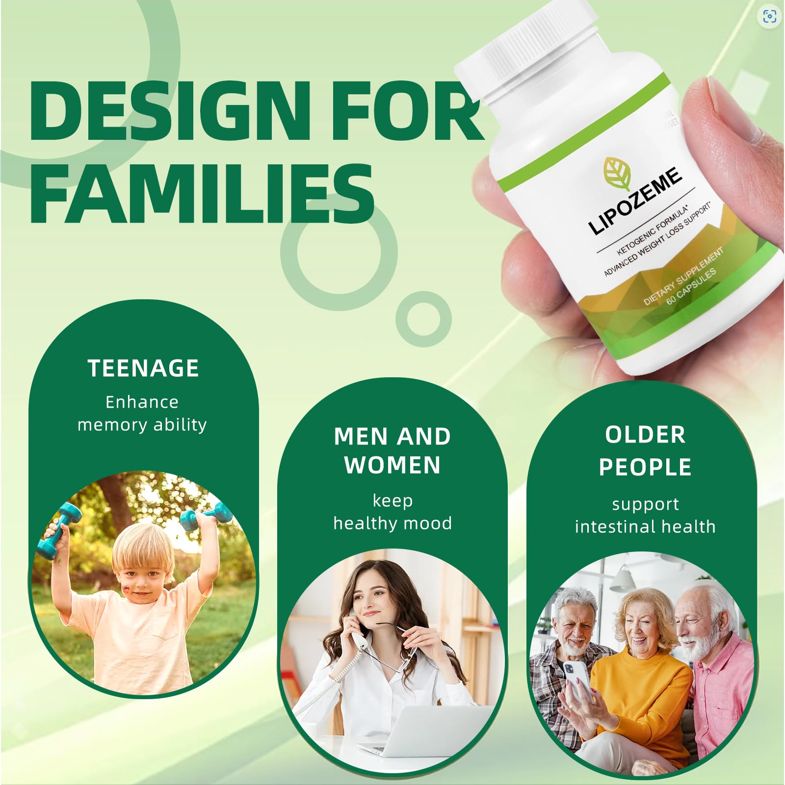 Lipozem capsules vegan non-GMO badge indicates plant-based sourcing