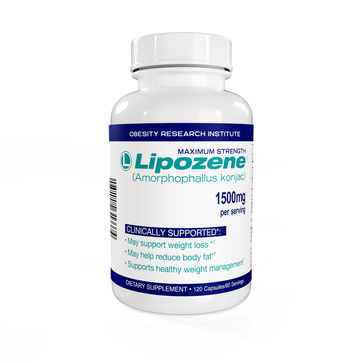 Lipozene weight loss supplement bottle with konjac root fiber blend