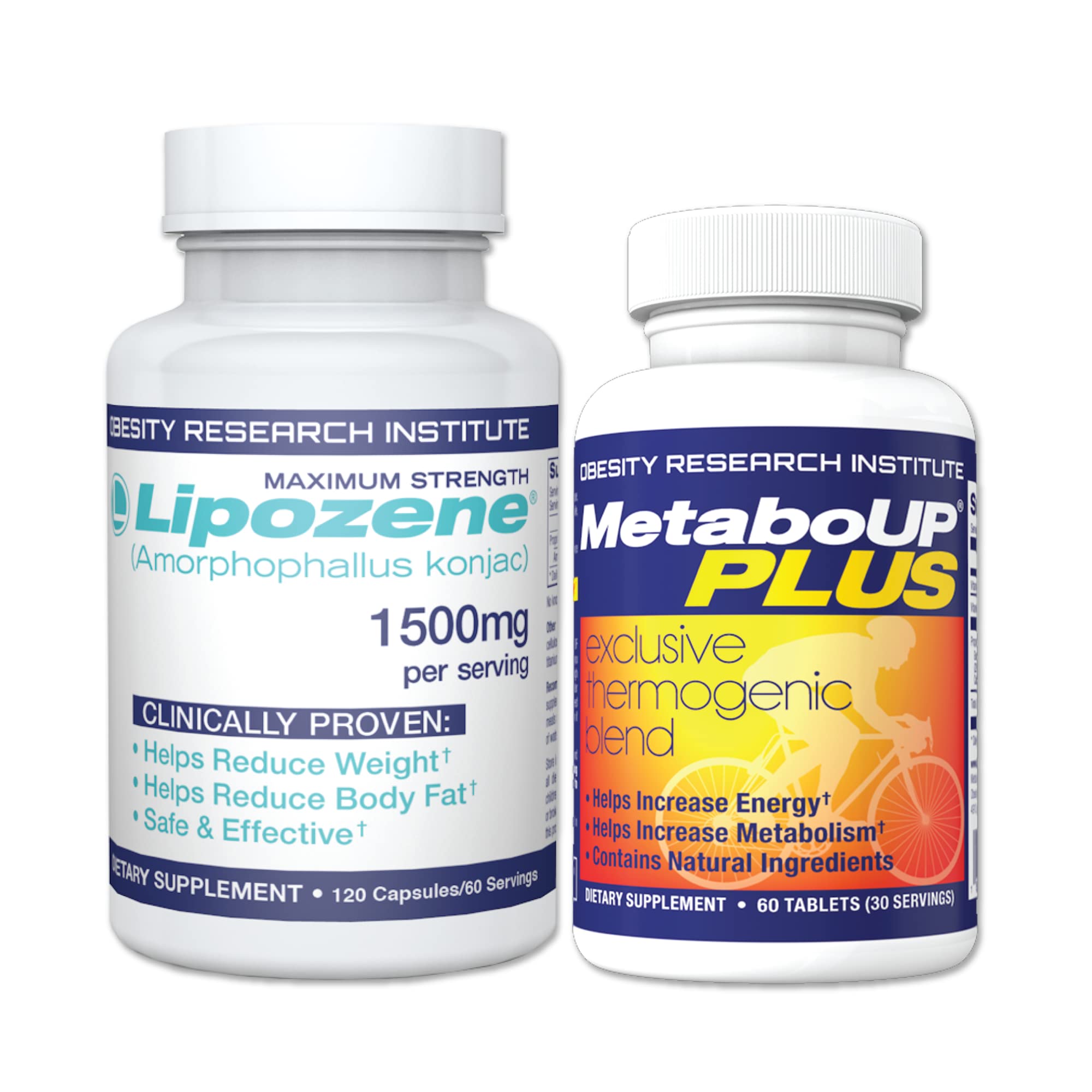 Lipozene and MetaboUP weight loss combo packaging