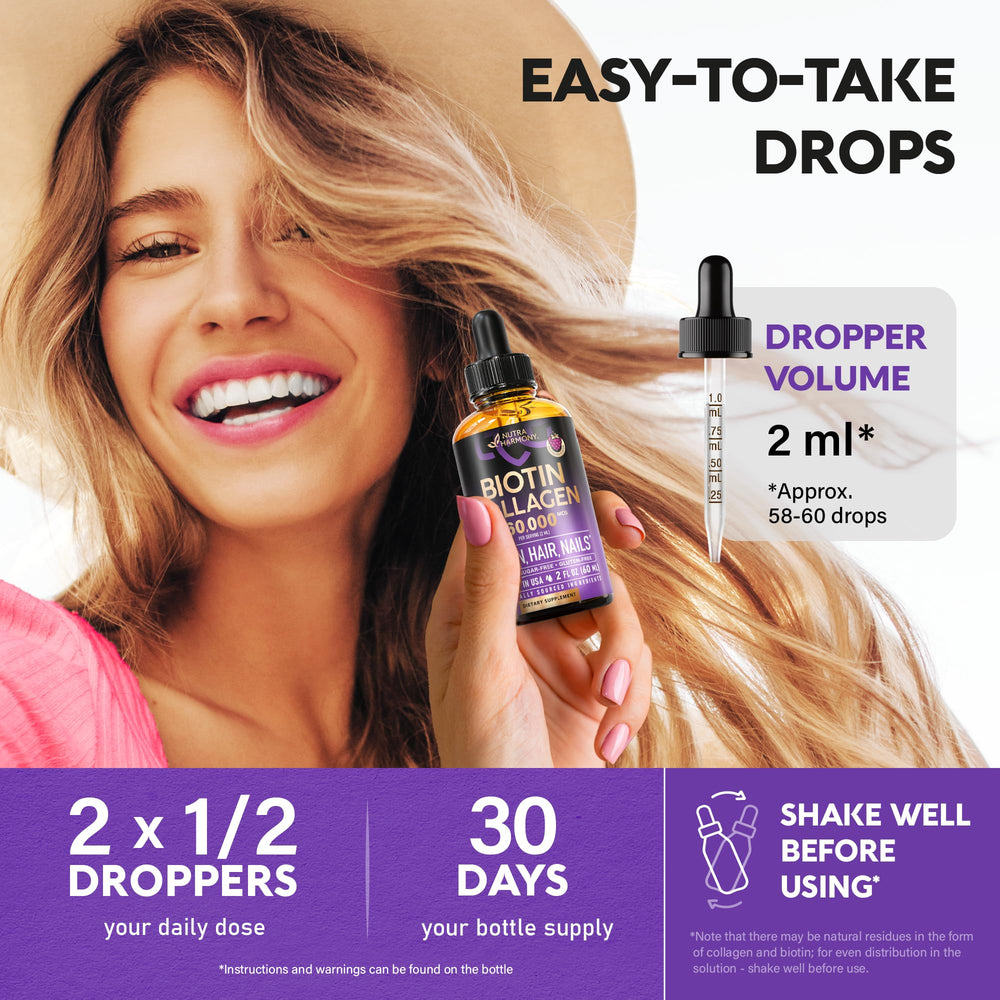 USA-made Biotin & Collagen supplement label