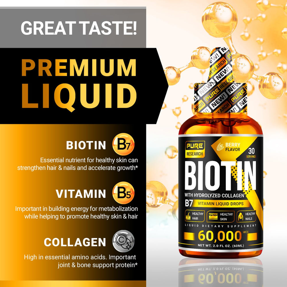 Dropper and bottle close-up for Biotin Collagen drops