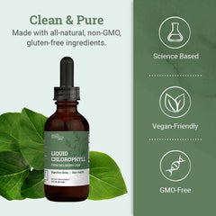 Ingredients: Organic glycerin and chlorophyll in liquid drops
