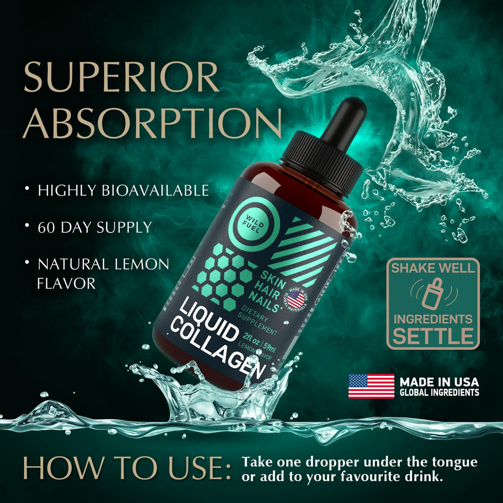 Two bottles of lemon collagen biotin drops