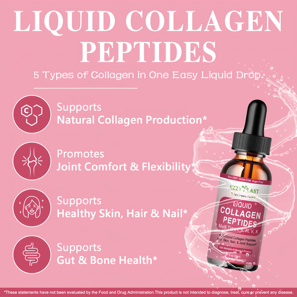 Close-up of hydrolyzed collagen peptide drops