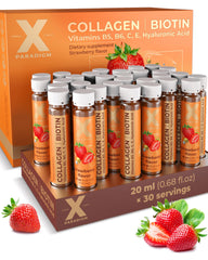 Liquid Collagen Peptides bottle front view with Biotin and Hyaluronic Acid, 3000mg