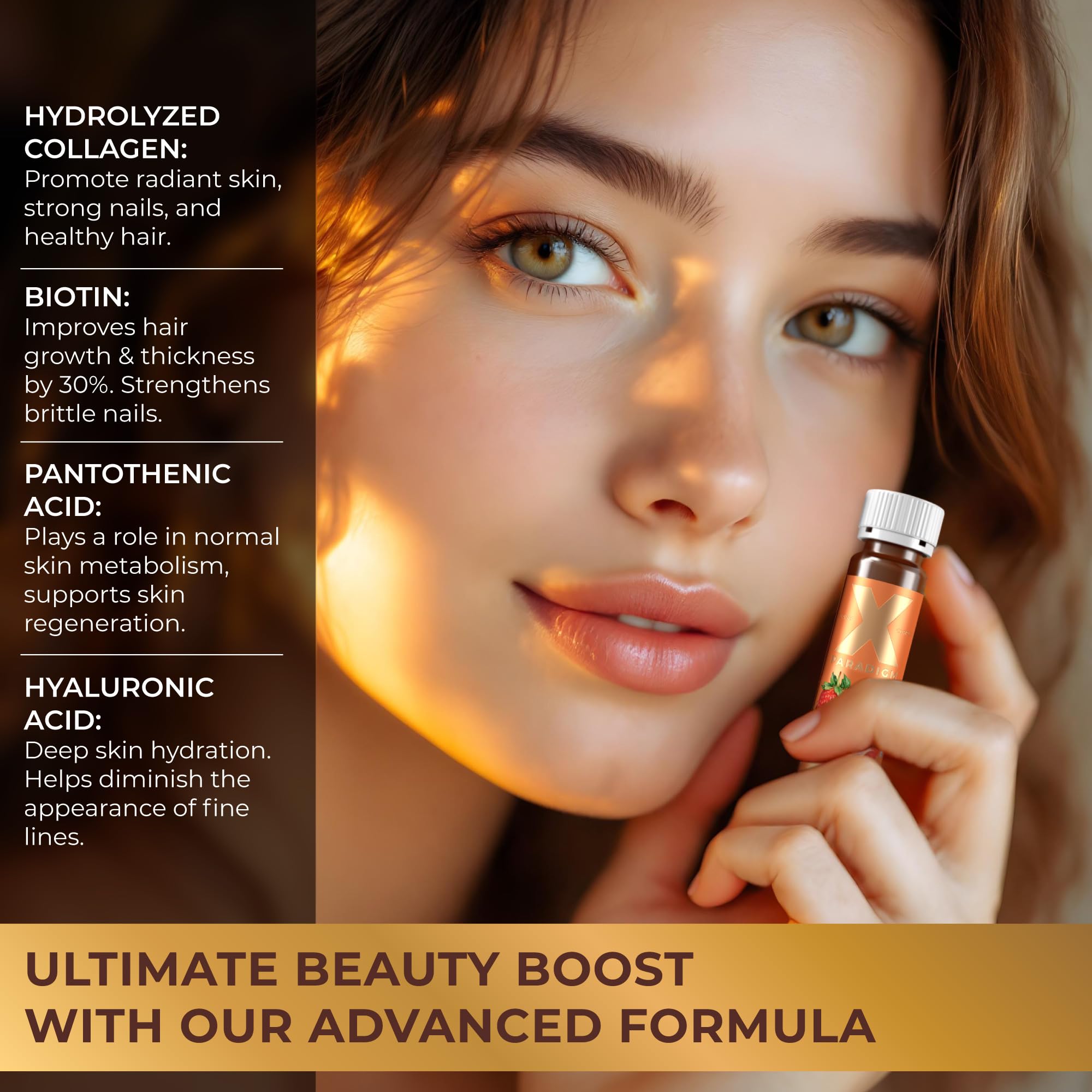 Strawberry flavored collagen drink shot