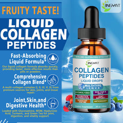 Liquid collagen peptides with glucosamine and chondroitin