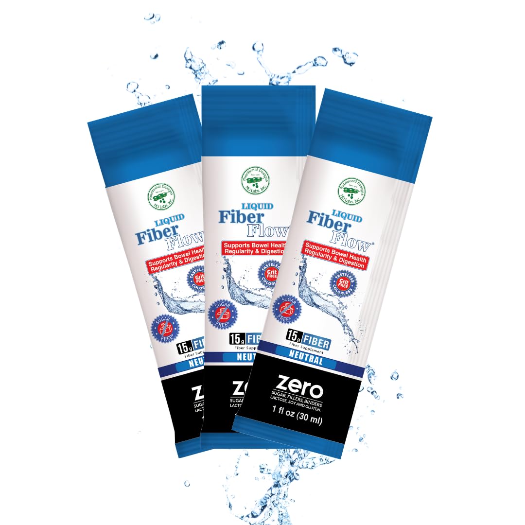Front label of Liquid Fiber Flow 100 packets