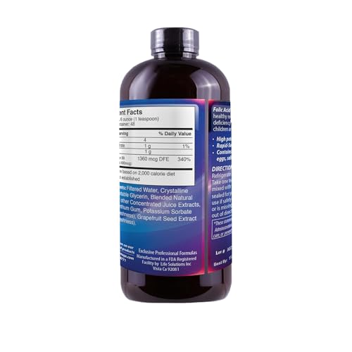 Liquid Folic Acid 8 oz bottle with dropper