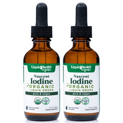 Liquid Health Nascent Iodine Drops bottle and packaging (2-pack)