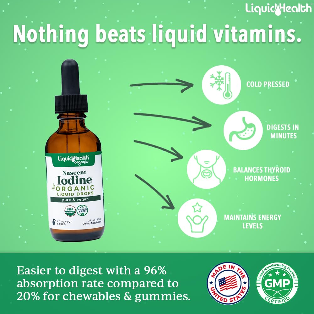 Dropper releasing clear iodine tincture from nascent iodine bottle