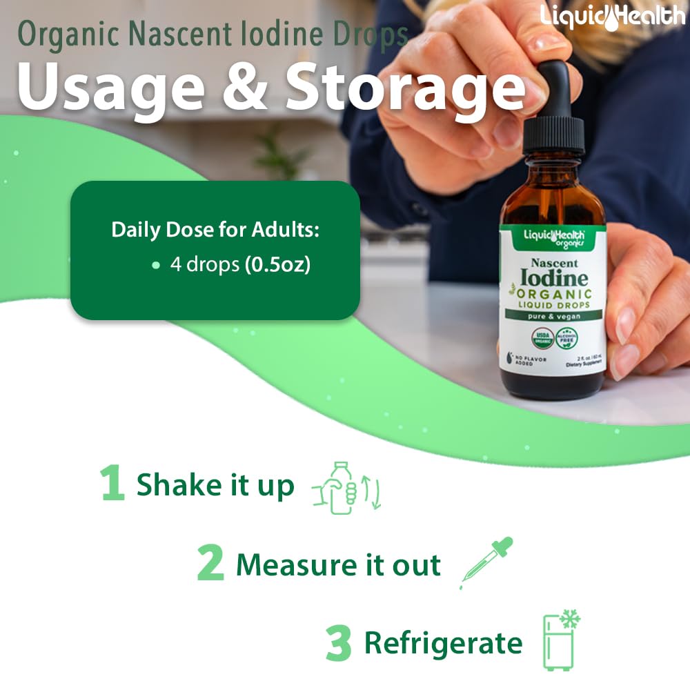 Made in USA product shot of Liquid Health nascent iodine drops