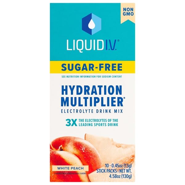 Liquid I.V. Electrolyte Drink Mix Sugar-Free White Peach, 4.58 oz - White Peach flavor hydration