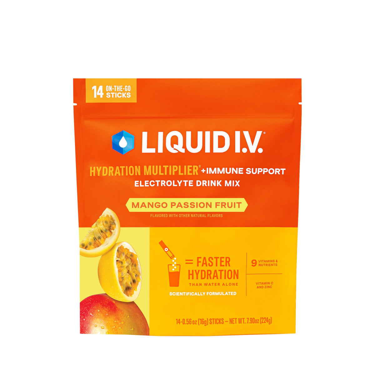Liquid I.V. Hydration Multiplier + Immune Support Mango Passionfruit sachet