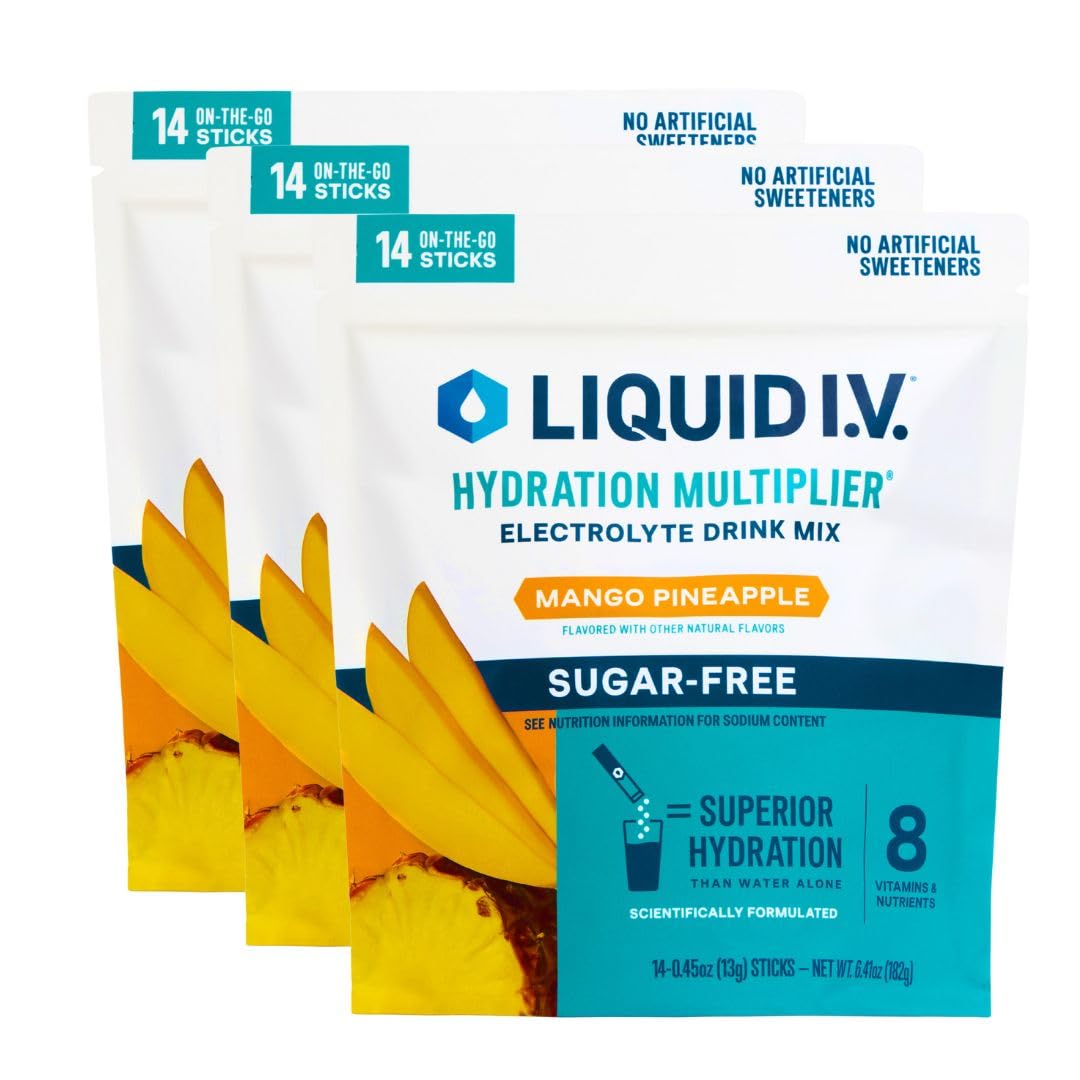 Liquid I.V. Hydration Multiplier Mango Pineapple pack for quick hydration on the go.