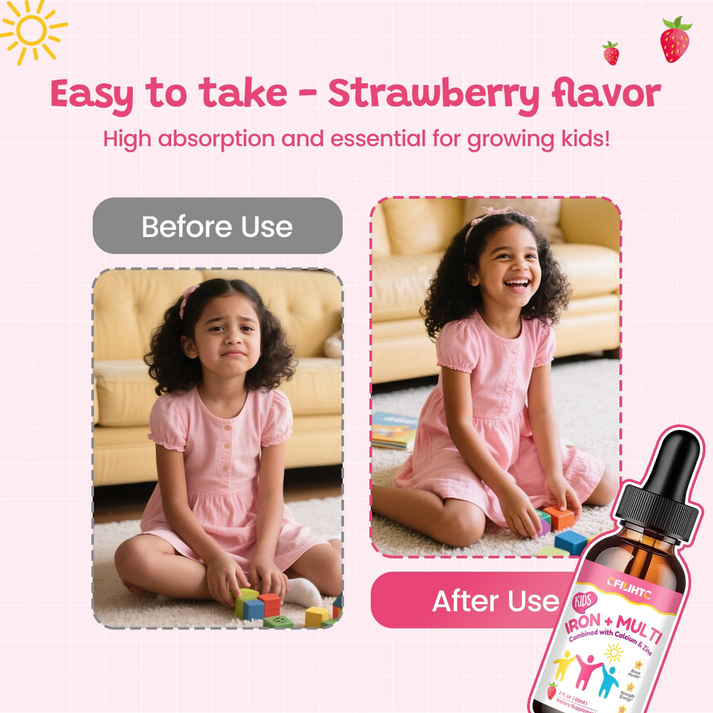 Calcium and zinc boosted liquid iron formula