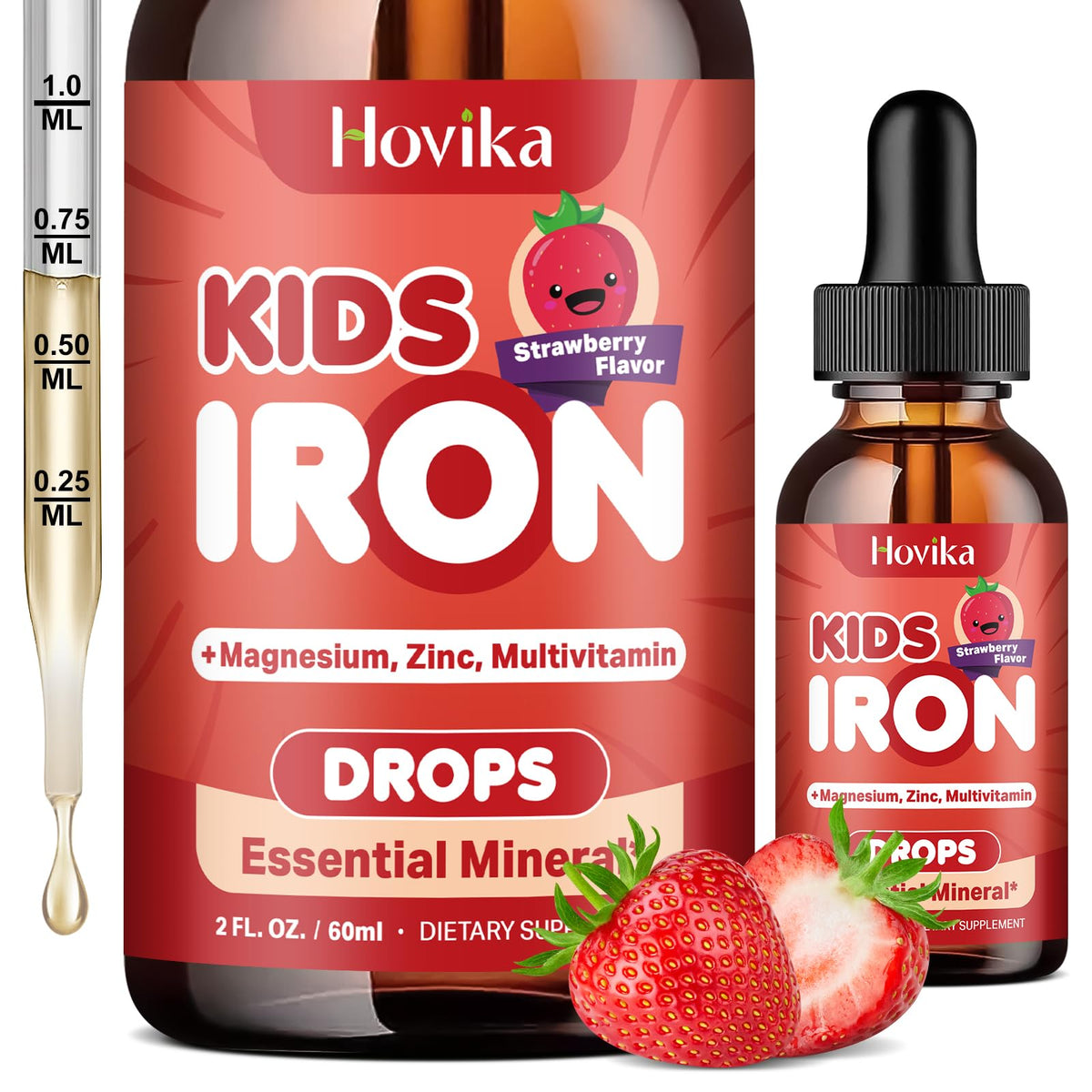 Bottle of liquid iron supplement for kids and women