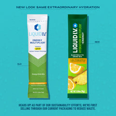 Single-serving sachet of Liquid I.V. Hydration Multiplier +Energy Blackberry-Peach